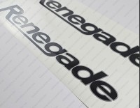 Renegade Boat Logo Silver/Black Decal Set of 2 x 18"
